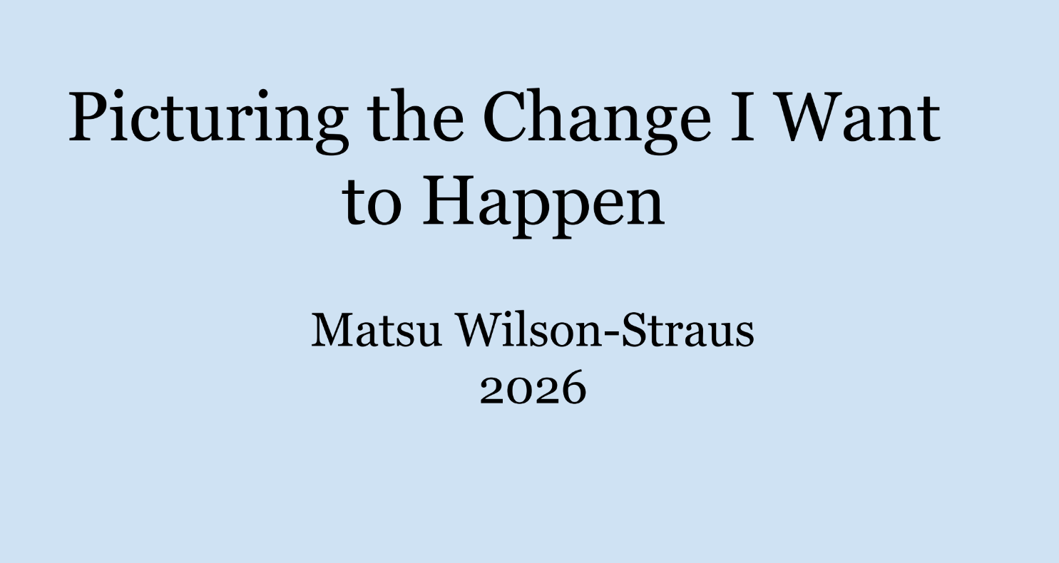Text: Picturing the Change I Want to Happen, by Matsu Wilson-Straus